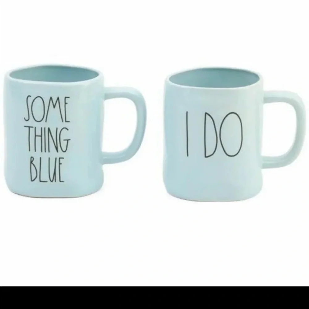 NIB Blue Rae Dunn I DO & SOMETHING BLUE Mugs 2pc Rae Dunn